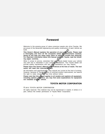 toyota land cruiser 70 series 2012 2013 2014 owners manual